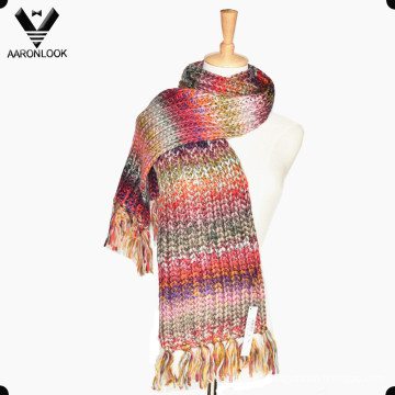 Moda Islândia Fios Multicolor Espaço Dyed Malha Scarf